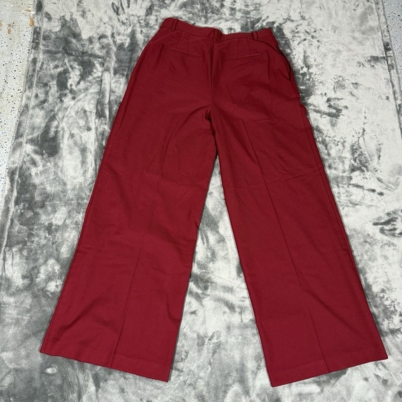 Ann Taylor Pants Womens 8 Red Wide Leg Polyester Viscose Dress Work Business NWT - Picture 5 of 15